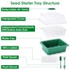 10Pcs Seed Starter Tray Kit Reusable Overall 120Cells Seeding Propagator Station Greenhouse Growing Germination Tray with Humidity Dome Label 2Pcs Gar