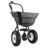 VEVOR Broadcast Spreader, 80 LB Walk-Behind Turf Spreader with 12" Wheels, Steel Push Fertilizer Spreader, Garden Seeder, and Salt Spreader, Designed