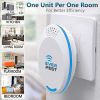 Ultrasonic Pest Repeller Control 2 Pack Plug in Flea Rat Roach Mosquito Cockroaches Fruit Fly Rodent Insect Indoor