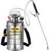 VEVOR 1.5Gal Stainless Steel Sprayer, Set with 16" Wand& Handle& 3.3FT Reinforced Hose, Hand Pump Sprayer with Pressure Gauge&Safety Valve, Adjustable