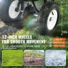 VEVOR Broadcast Spreader, 80 LB Walk-Behind Turf Spreader with 12" Wheels, Steel Push Fertilizer Spreader, Garden Seeder, and Salt Spreader, Designed