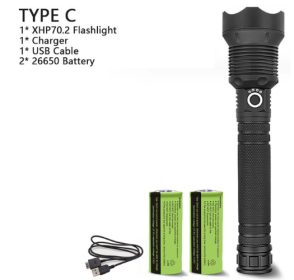 XHP70.2 Powerful Usb Led Flashlight (Option: P70.2+26650-US)