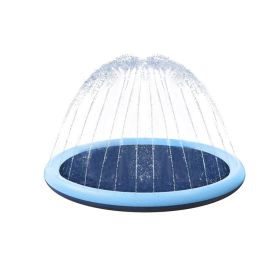 100/170 CM Children Pet Water Mat Summer Beach Inflatable Water Spray Pad Lawn Swimming Pool Mat Pet Sprinkler Outdoor Game Toy (Ships From: China, Color: 100cm Blue)