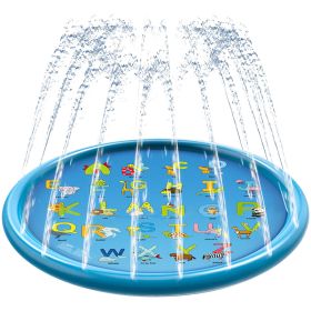 100/170 CM Children Pet Water Mat Summer Beach Inflatable Water Spray Pad Lawn Swimming Pool Mat Pet Sprinkler Outdoor Game Toy (Ships From: China, Color: 170cm Light blue A)