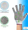 Two Side Dots Cotton String Knit Gloves Pack of 24 Gloves White Color with PVC Black Dots Work Gloves for Cooking Barbecue Grill Garden Painter Mechan